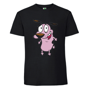 Черна мъжка тениска- Кучето Кураж