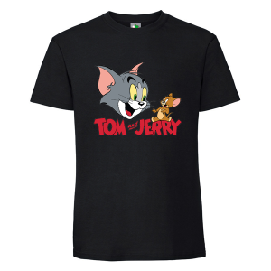 Черна мъжка тениска- Том и Джери