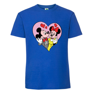Цветна мъжка тениска- Мики и Мини Маус