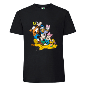 Черна мъжка тениска- Мики и приятели