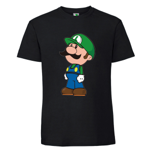 Черна мъжка тениска- Супер Марио