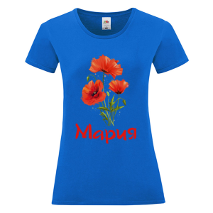 Цветна дамска тениска- Мария - макове