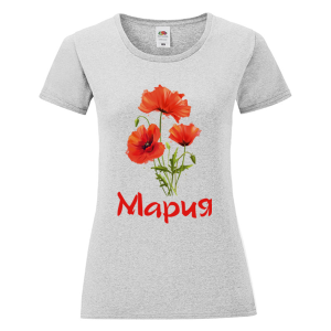 Цветна дамска тениска- Мария - макове