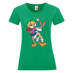 Цветна дамска тениска- Лола и Бъгс Бъни