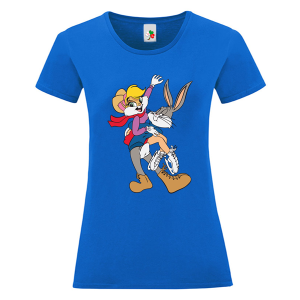 Цветна дамска тениска- Лола и Бъгс Бъни