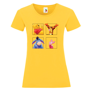 Цветна дамска тениска- Мечо Пух