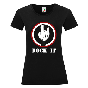 Черна дамска тениска- Rock it