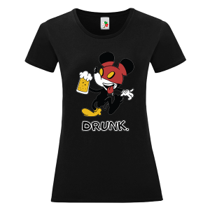 Черна дамска тениска- Drunk
