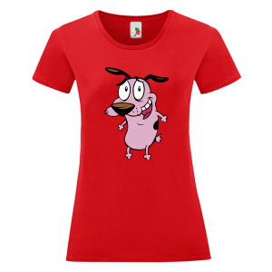 Цветна дамска тениска- Кучето Кураж