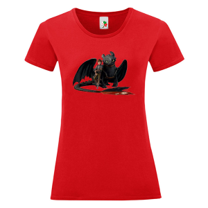 Цветна дамска тениска- Как да дресираш дракон