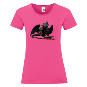 Цветна дамска тениска- Как да дресираш дракон