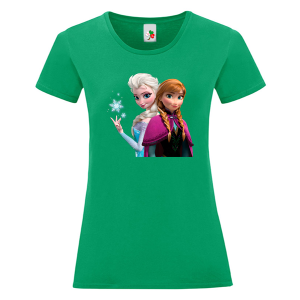 Цветна дамска тениска- Замръзналото кралство, Анна и Елза