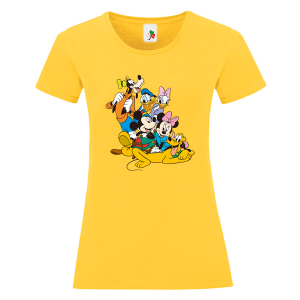 Цветна дамска тениска- Мики Маус и приятели