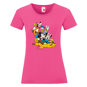 Цветна дамска тениска- Мики Маус и приятели