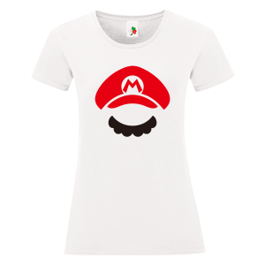 Бяла дамска тениска- Супер Марио