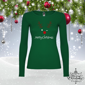 Дамска зелена коледна блуза- Merry Christmas