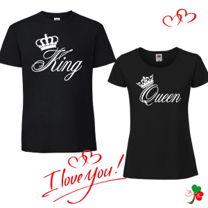 Комплект черни тениски- King & Queen