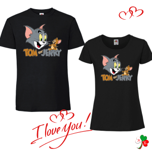 Комплект черни тениски- Tom and Jerry