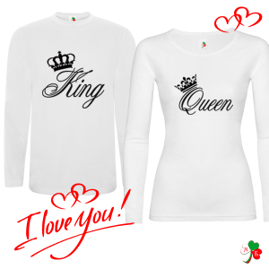 Комплект бели блузи- King & Queen