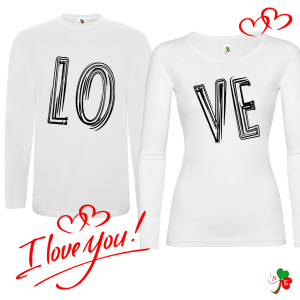 Комплект бели блузи- Love