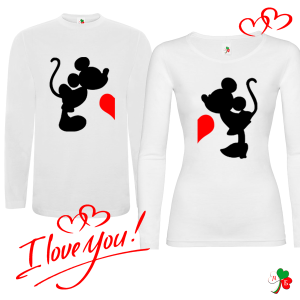 Комплект бели блузи- Love Mickey Maus