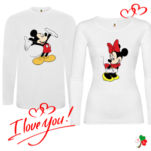 Комплект бели блузи- Mickey and Minne Maus