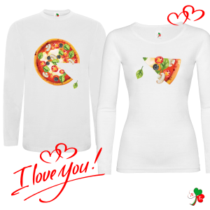 Комплект бели блузи- Пица