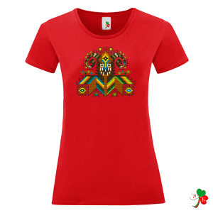 Цветни дамски тениски с народни мотиви на шевици- Кукер