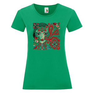 Цветни дамски тениски с народни мотиви - Българско девойче