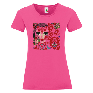 Цветни дамски тениски с народни мотиви - Българско девойче