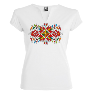 Висококачествена дамска тениска с мотиви на шевици- Лазарки