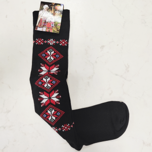 Чорапи с мотиви на шевици  - черни
