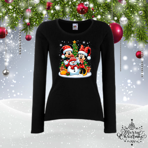 Забавна коледна блуза- Мики и Мини Маус