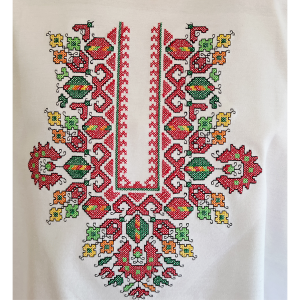 Мъжка  бяла тениска с бродерия 