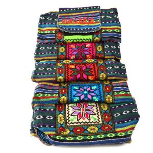 Сувенирна раница от плат с мотиви  шевици - средна