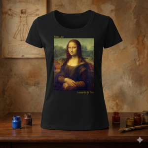 Дамска  черна тениска - Мона Лиза