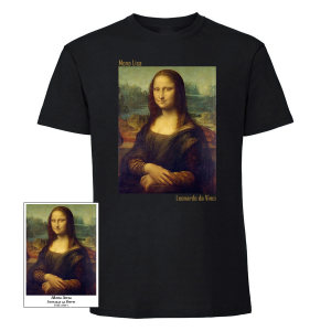 Мъжка  черна тениска - Мона Лиза