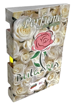 Фиолка с есенция Българска роза в картичка