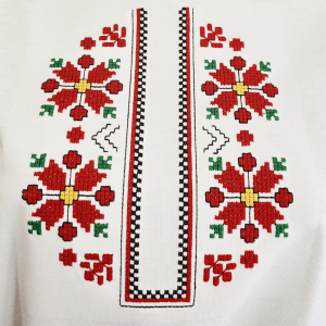 Дамска бяла тениска с бродерия - Тракииска шевица