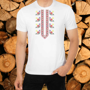 Мъжка тениска с народни мотиви на шевици