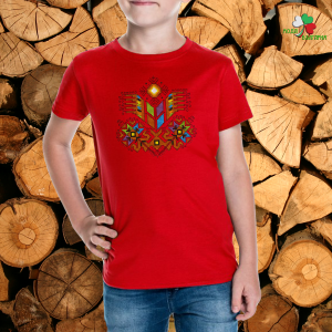 Детска червена  тениска - Дървото на живота