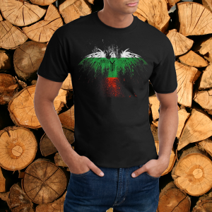 Тениска мъжка черна - Орел- бяло зелено червено.
